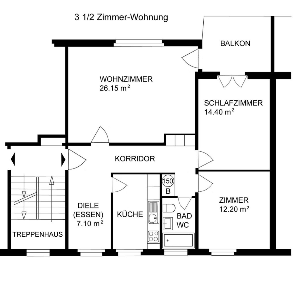 Appartamento di 3 ½ locali