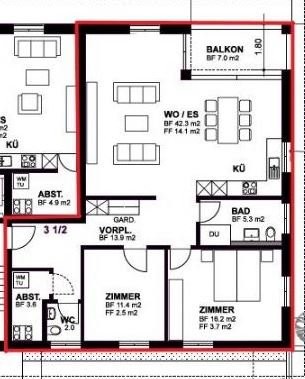 Appartement de 3 ½ pièces