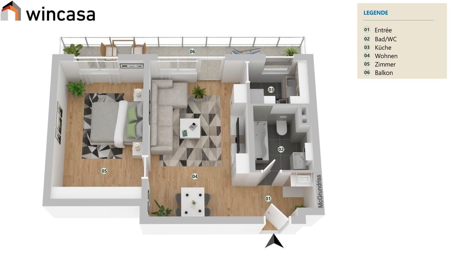 Appartamento di 2 locali, foto 6 di 6