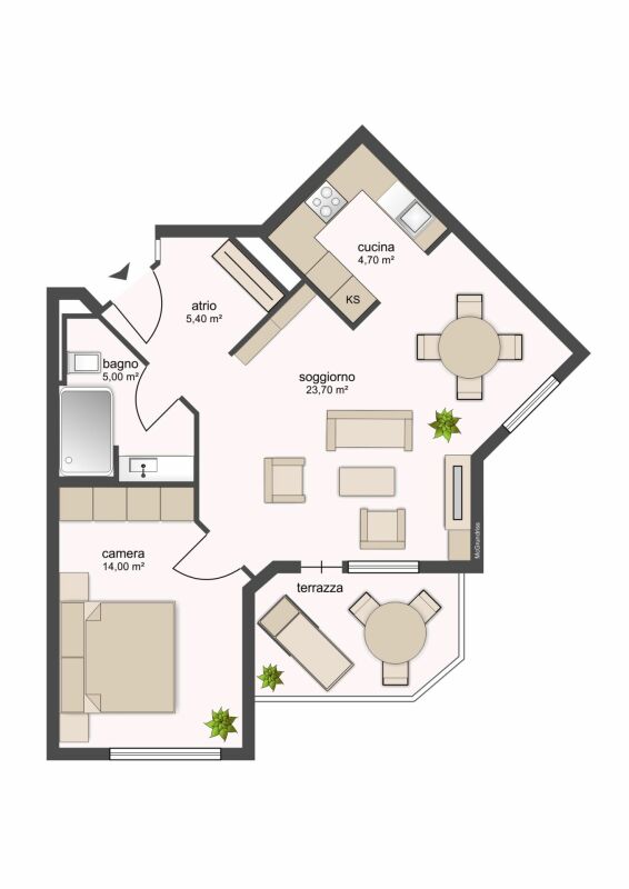 2 ½ rooms apartment