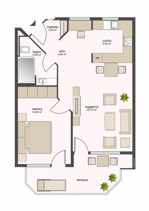 2 ½ rooms apartment