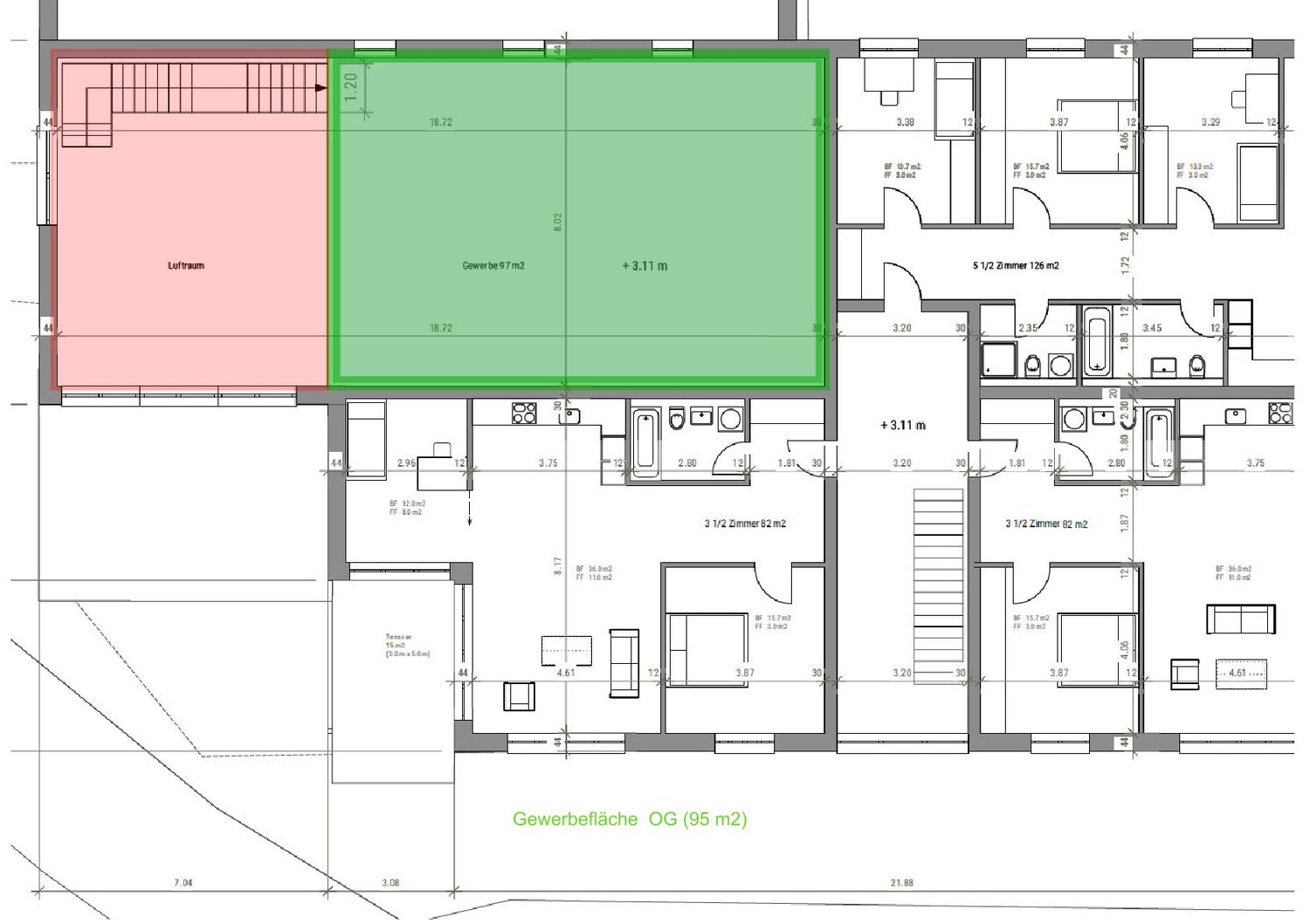Bureau de 248m²