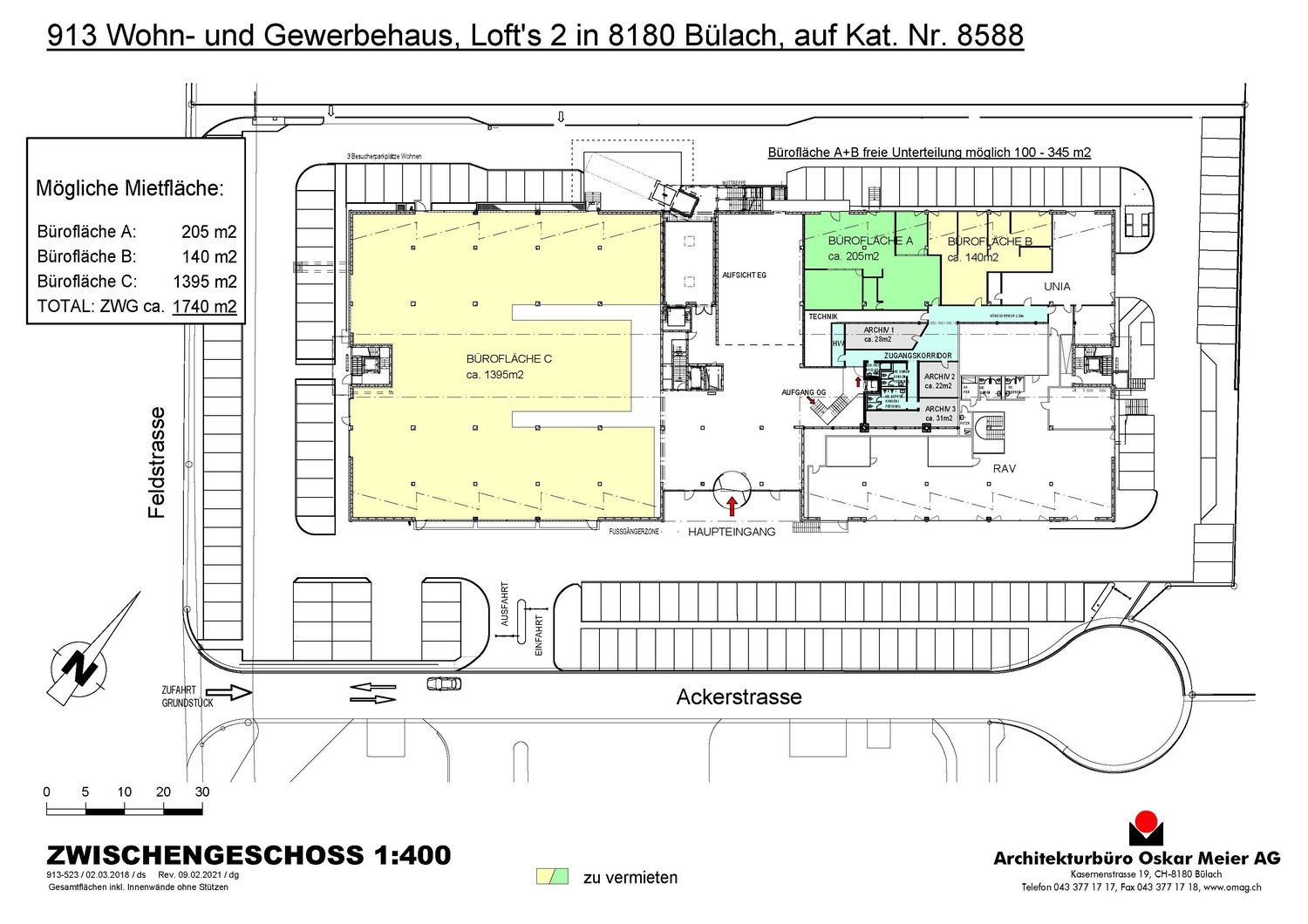 ufficio di 140m²