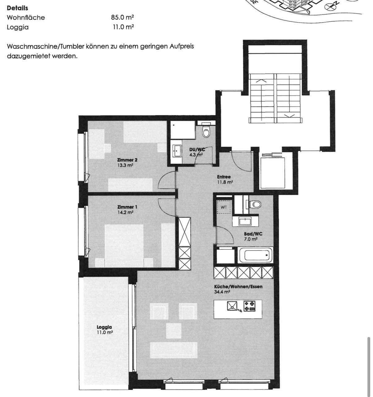 3 ½ rooms apartment