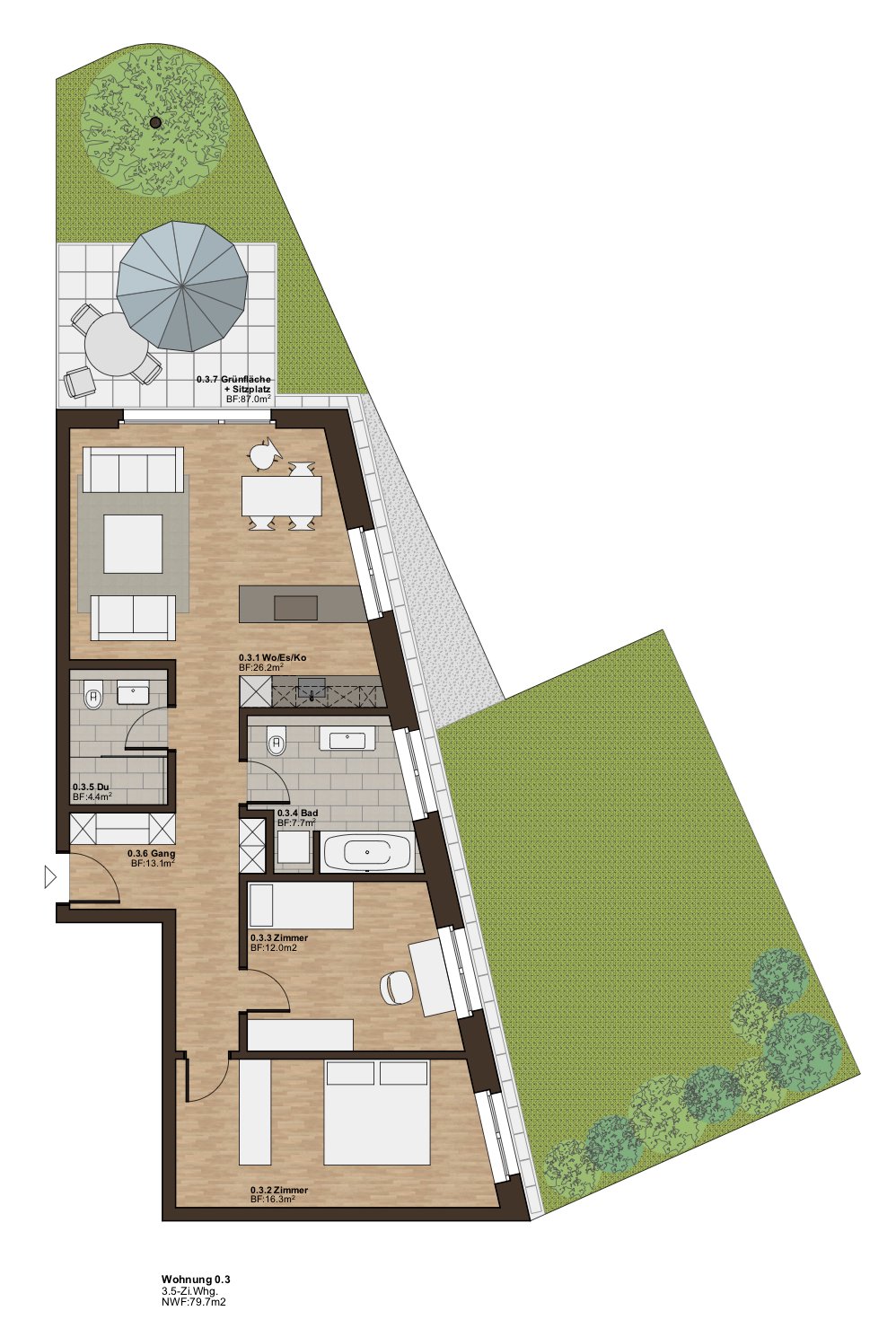 3 ½ rooms apartment