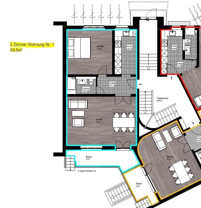Appartement de 2 pièces