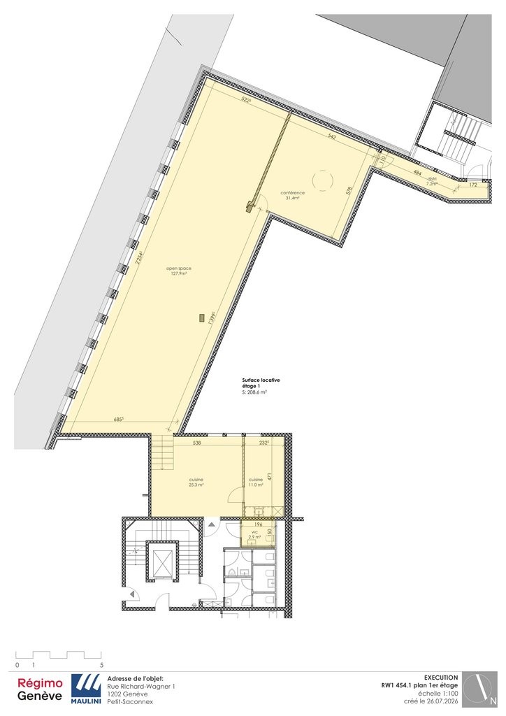 ufficio di 208m²