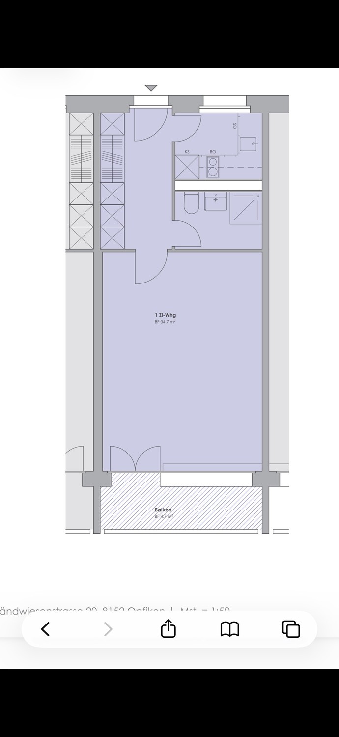 1 ½ rooms apartment
