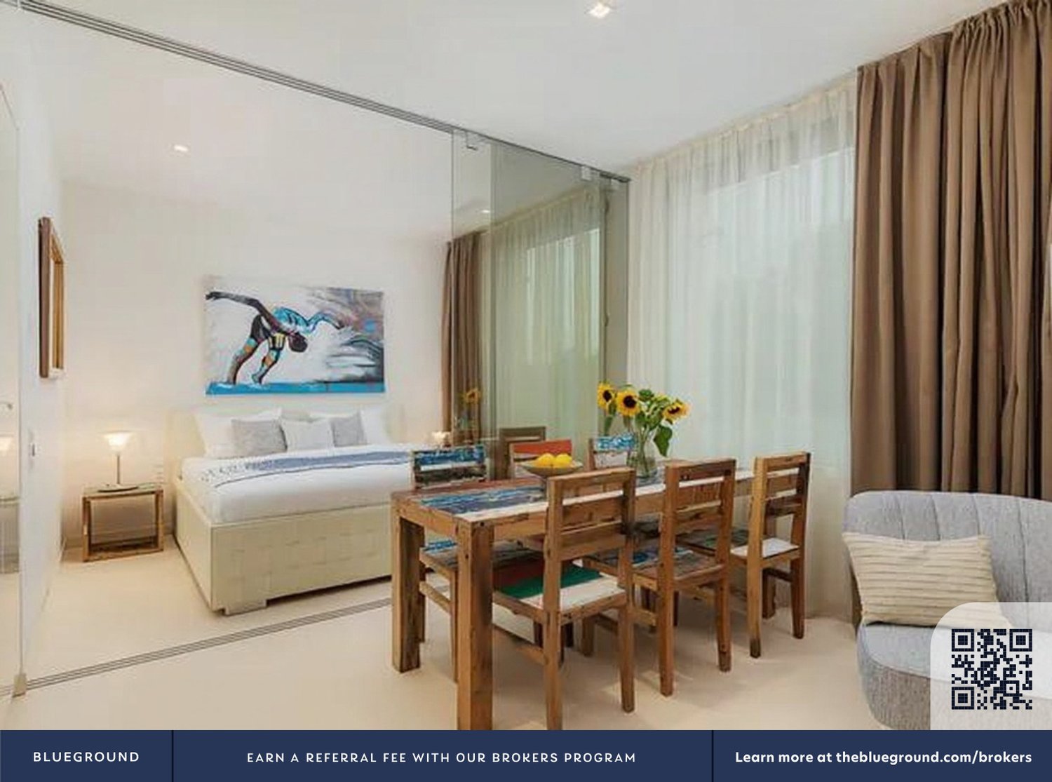 2 rooms furnished flat